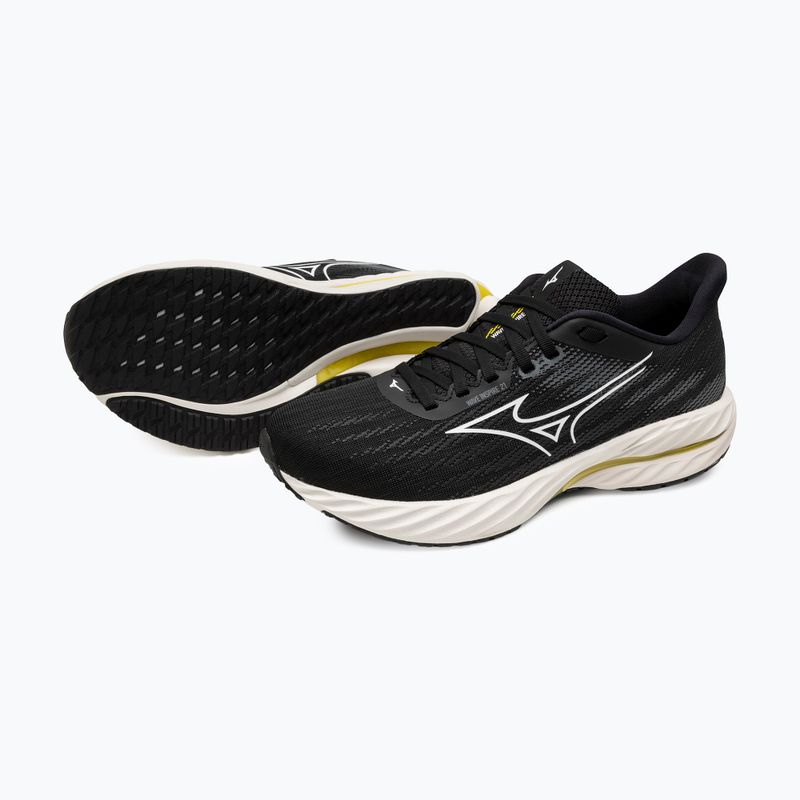 Scarpe da corsa da donna Mizuno Wave Inspire 21 nero/bianco/giallo brillante 9