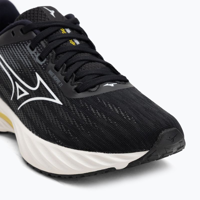 Scarpe da corsa da donna Mizuno Wave Inspire 21 nero/bianco/giallo brillante 7