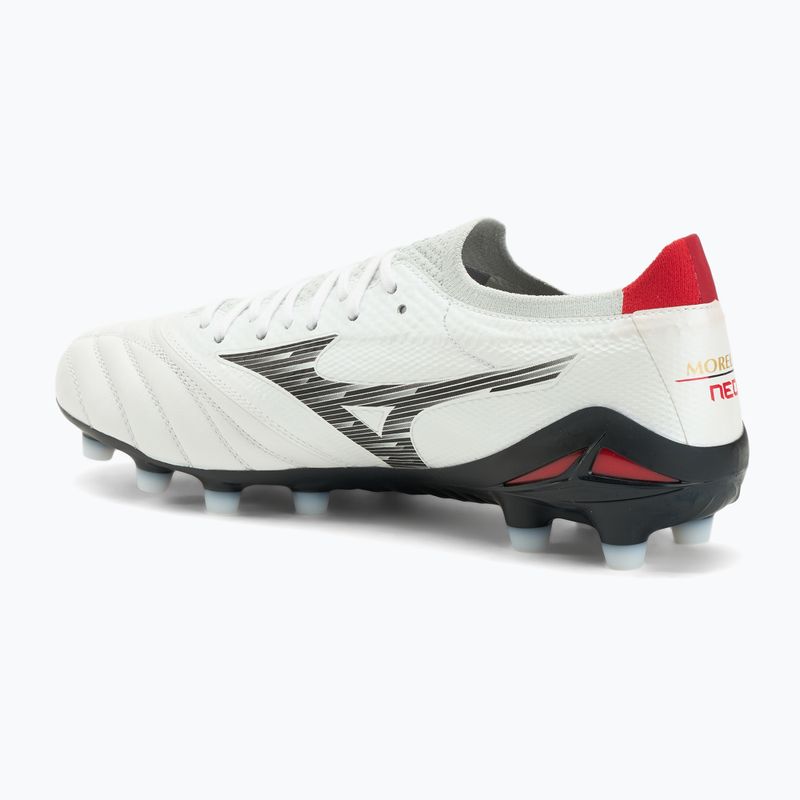 Scarpe da calcio uomo Mizuno Morelia Neo IV Β Elite MD white/black/Chinese red 3