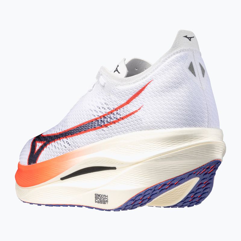 Mizuno Wave Rebellion Pro 3 scarpa da corsa bianco/blu baritono/fiery cora 4