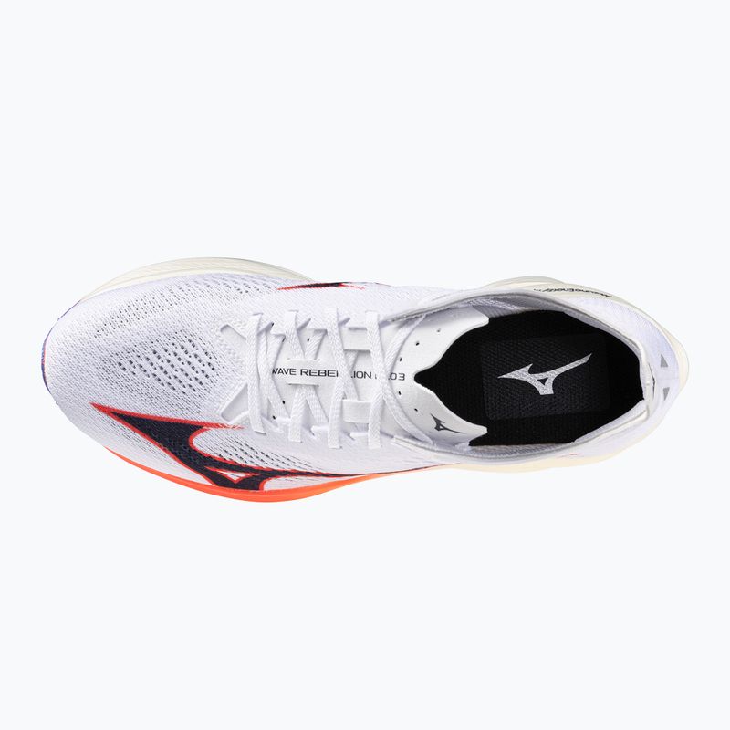 Mizuno Wave Rebellion Pro 3 scarpa da corsa bianco/blu baritono/fiery cora 7