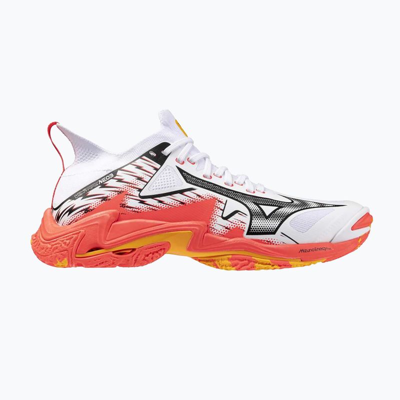 Scarpe da pallavolo Mizuno Wave Lightning Neo 3 bianco/fuoco corallo 2/citrus 8