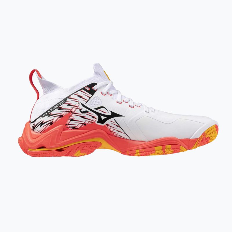 Scarpe da pallavolo Mizuno Wave Lightning Neo 3 bianco/fuoco corallo 2/citrus 9