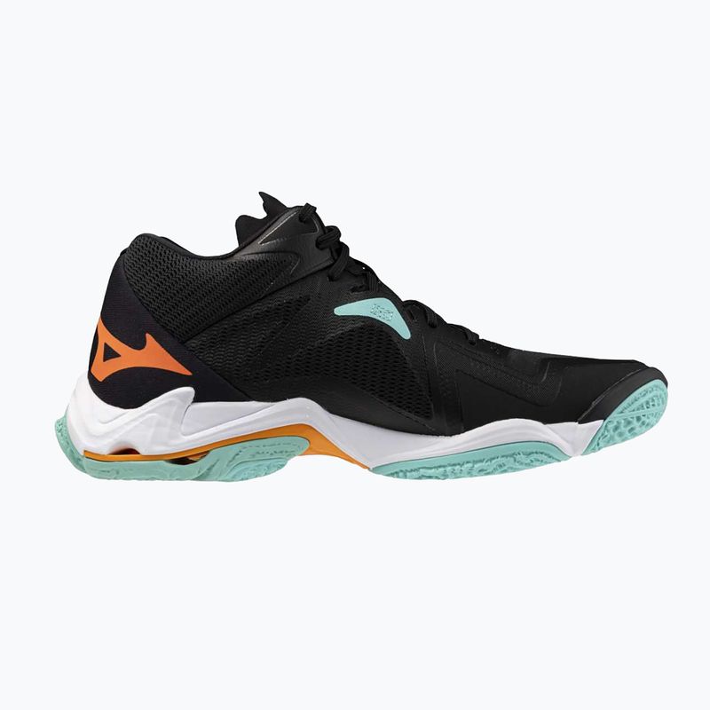 Scarpe da pallavolo Mizuno Wave Lightning Z8 Mid nero/tangelo/verde ghiaccio 2