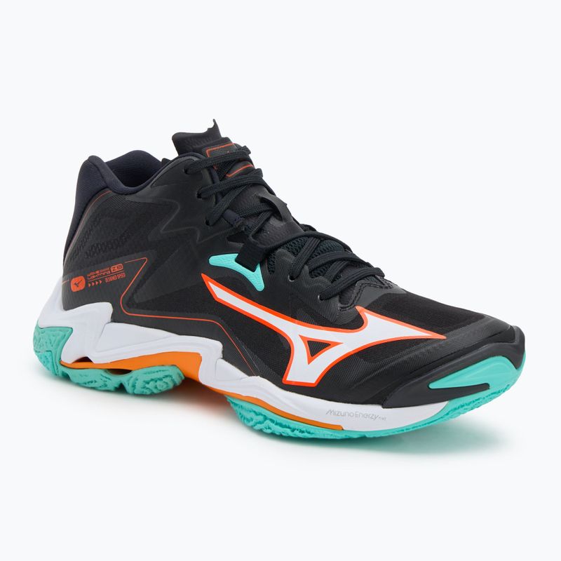 Scarpe da pallavolo Mizuno Wave Lightning Z8 Mid nero/tangelo/verde ghiaccio