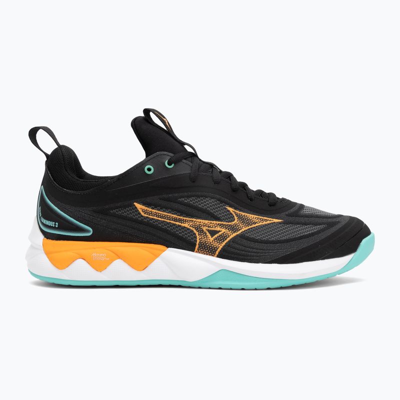 Scarpe da pallavolo Mizuno Wave Luminous 3 nero/tangelo/verde ghiaccio 2
