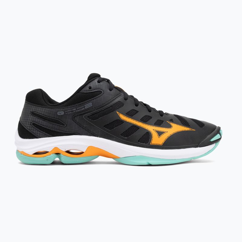 Scarpe da pallavolo Mizuno Wave Voltage 2 nero/tangelo/verde ghiaccio 2