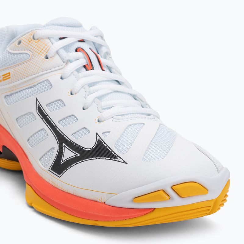 Scarpe da pallavolo Mizuno Wave Voltage 2 bianco/corallo rosso 2/citrus 7