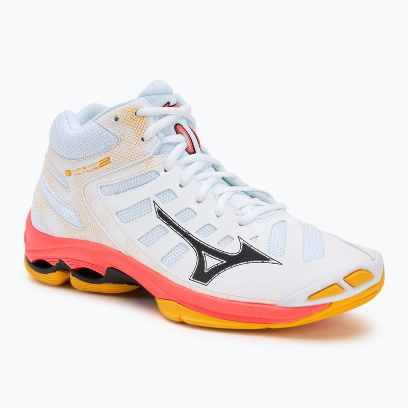 Scarpe da pallavolo Mizuno Wave Voltage 2 Mid bianco/fiery coral 2/citrus