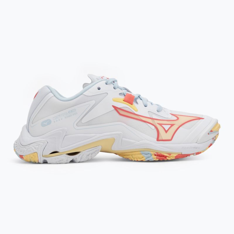 Scarpe da pallavolo donna Mizuno Wave Lightning Z8 bianco/calipso coral/pale banana 2