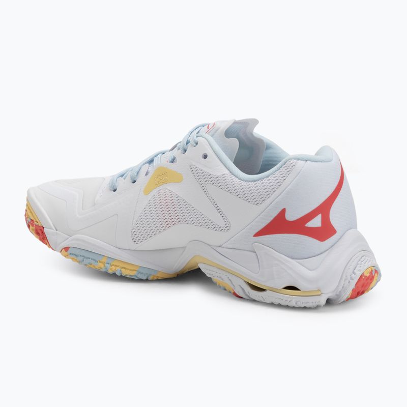 Scarpe da pallavolo donna Mizuno Wave Lightning Z8 bianco/calipso coral/pale banana 3