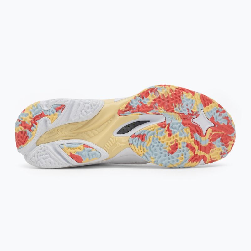 Scarpe da pallavolo donna Mizuno Wave Lightning Z8 bianco/calipso coral/pale banana 4