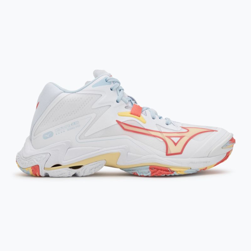 Scarpe da pallavolo donna Mizuno Wave Lightning Z8 Mid bianco/calipso coral/pale banana 2