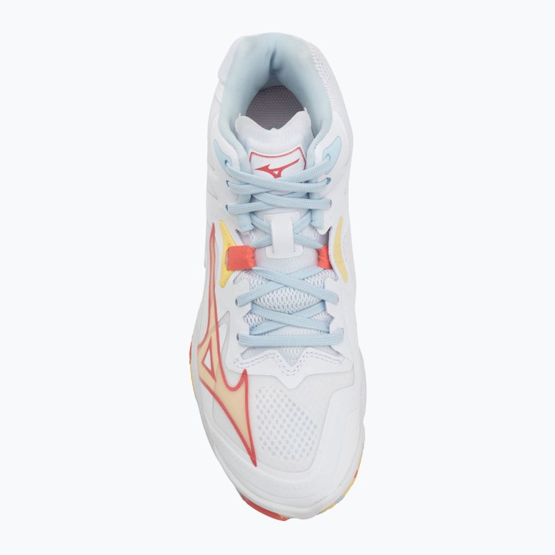 Scarpe da pallavolo donna Mizuno Wave Lightning Z8 Mid bianco/calipso coral/pale banana 5