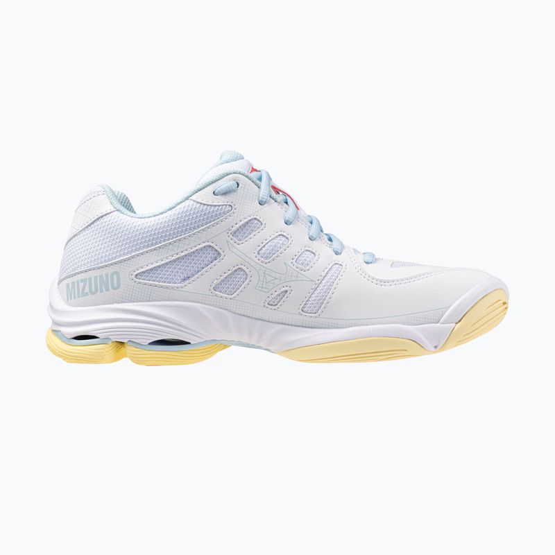 Scarpe da pallavolo da donna Mizuno Wave Voltage 2 bianco/calipso coral/pale banana 2