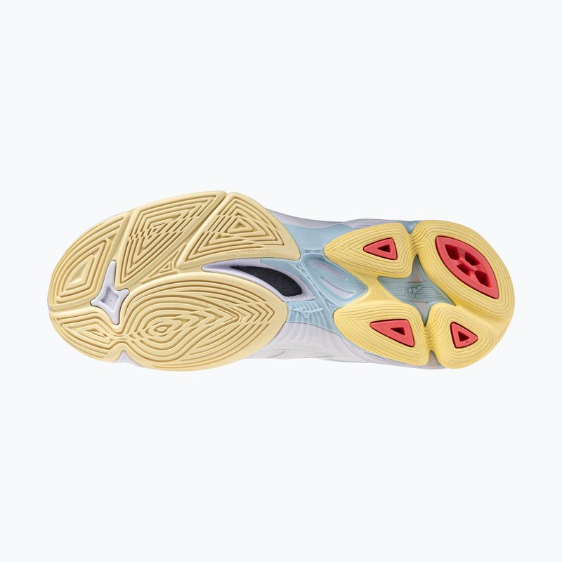 Scarpe da pallavolo da donna Mizuno Wave Voltage 2 bianco/calipso coral/pale banana 4