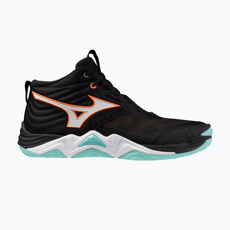 Scarpe da pallavolo Mizuno Wave Momentum Elite Mid nero/tangelo/verde ghiaccio 8