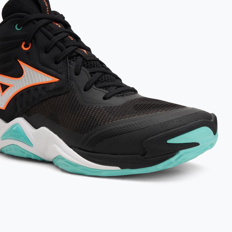 Scarpe da pallavolo Mizuno Wave Momentum Elite Mid nero/tangelo/verde ghiaccio 7