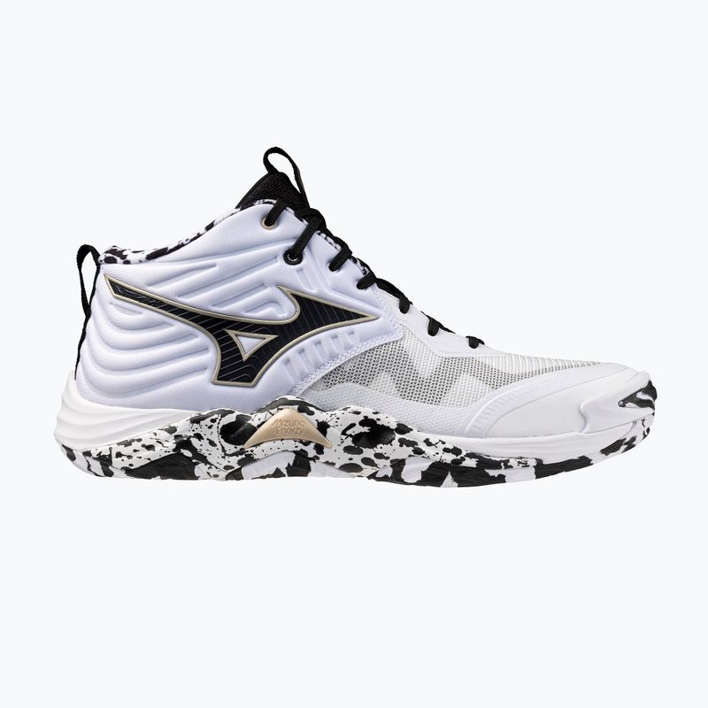 Scarpe da pallavolo Mizuno Wave Momentum Elite Mid white/black/gold 8