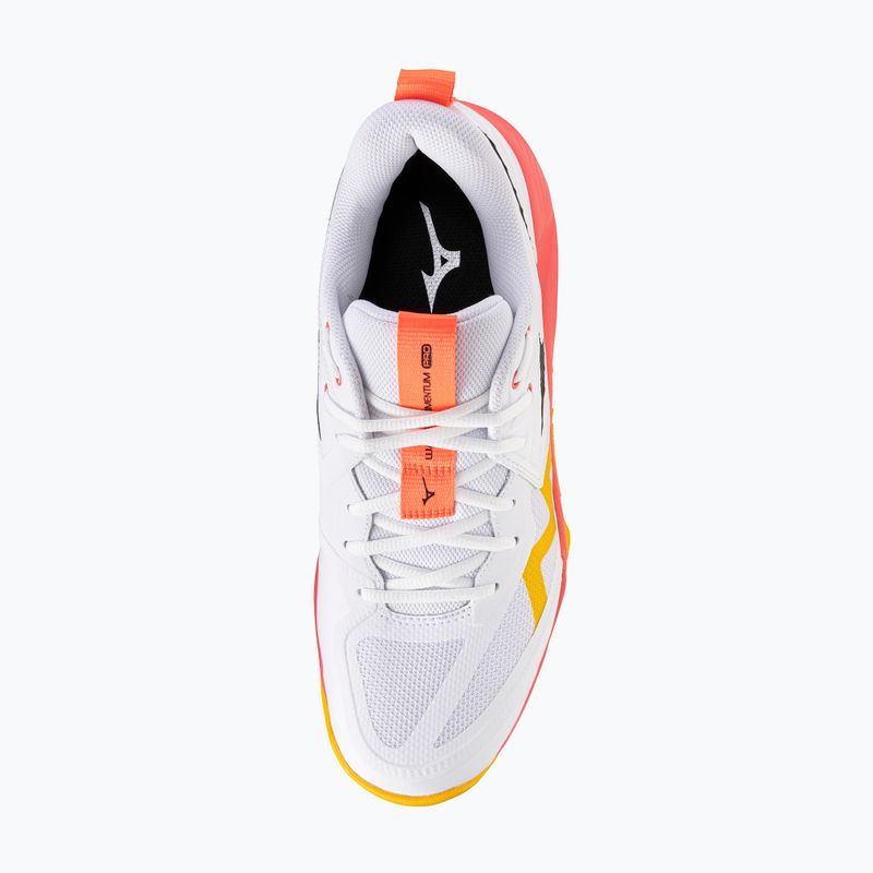 Mizuno Wave Momentum Pro scarpe da pallavolo bianco/fuoco corallo 2/citrus 5