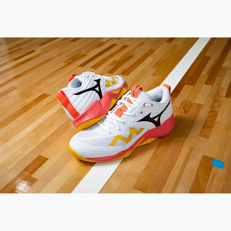 Mizuno Wave Momentum Pro scarpe da pallavolo bianco/fuoco corallo 2/citrus 7