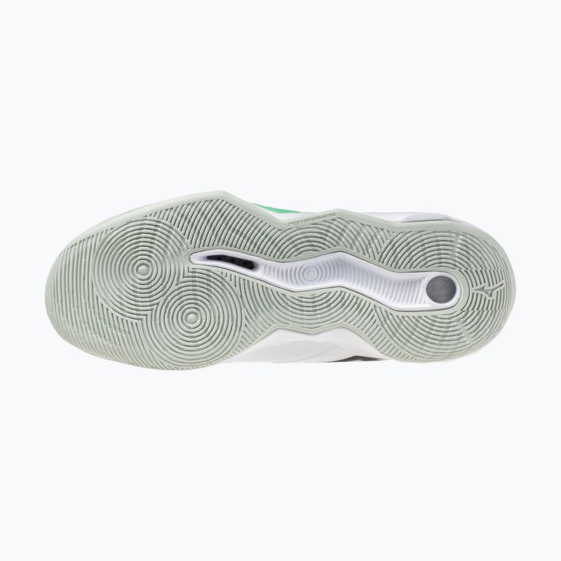 Scarpe da pallavolo Mizuno Wave Momentum Pro Mid white/black/frozen emerald 11