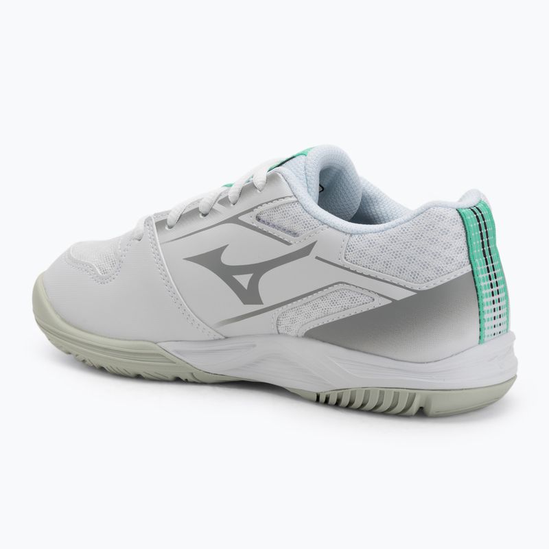 Scarpe da pallavolo per bambini Mizuno Cyclone Speed 5 bianco/nero/smeraldo ghiacciato 3