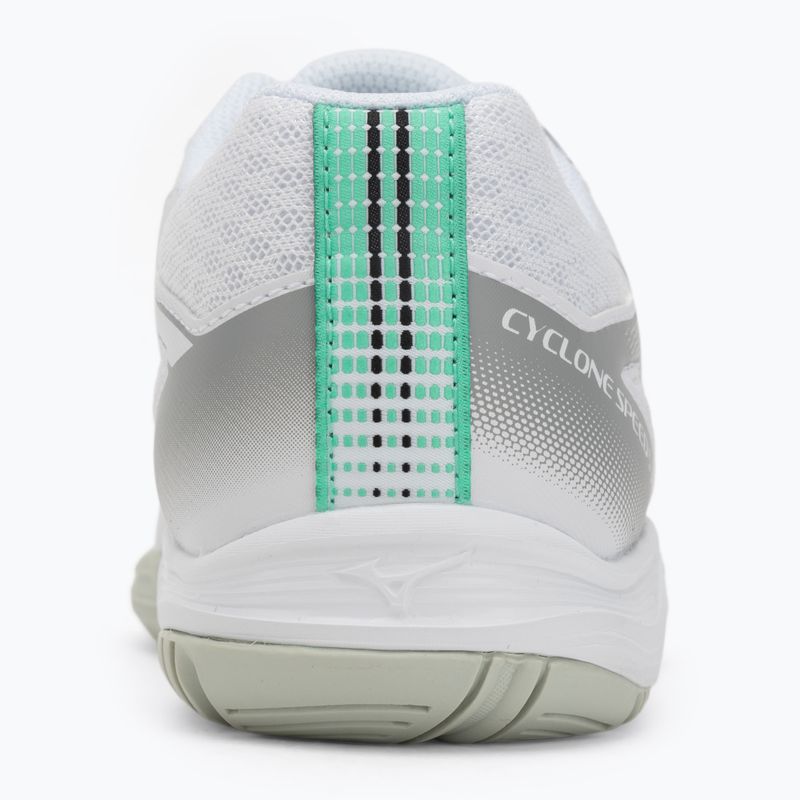 Scarpe da pallavolo per bambini Mizuno Cyclone Speed 5 bianco/nero/smeraldo ghiacciato 6