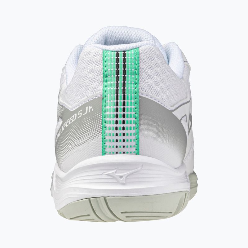 Scarpe da pallavolo per bambini Mizuno Cyclone Speed 5 bianco/nero/smeraldo ghiacciato 3