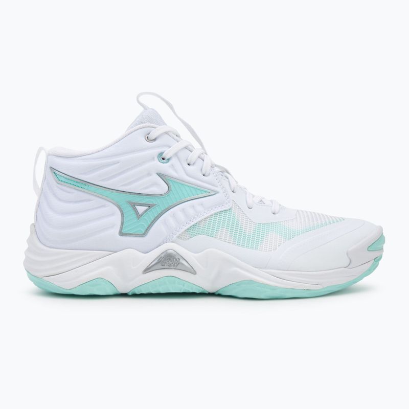 Scarpe da pallavolo da donna Mizuno Wave Momentum Elite Mid bianco/blu 2