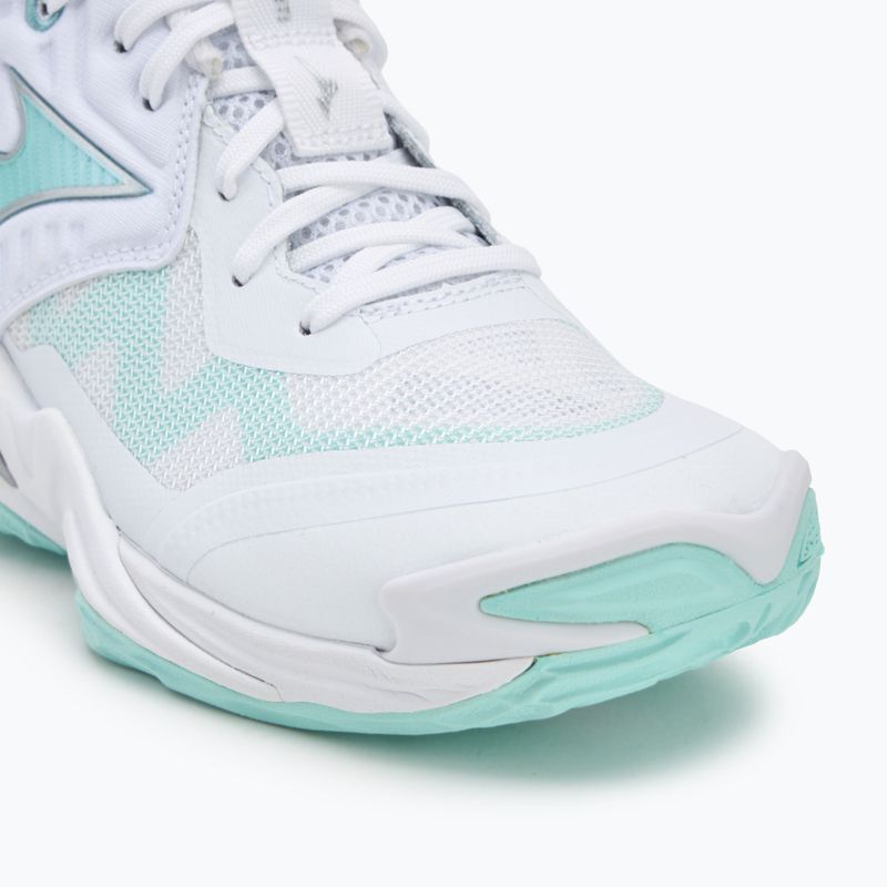Scarpe da pallavolo da donna Mizuno Wave Momentum Elite Mid bianco/blu 7