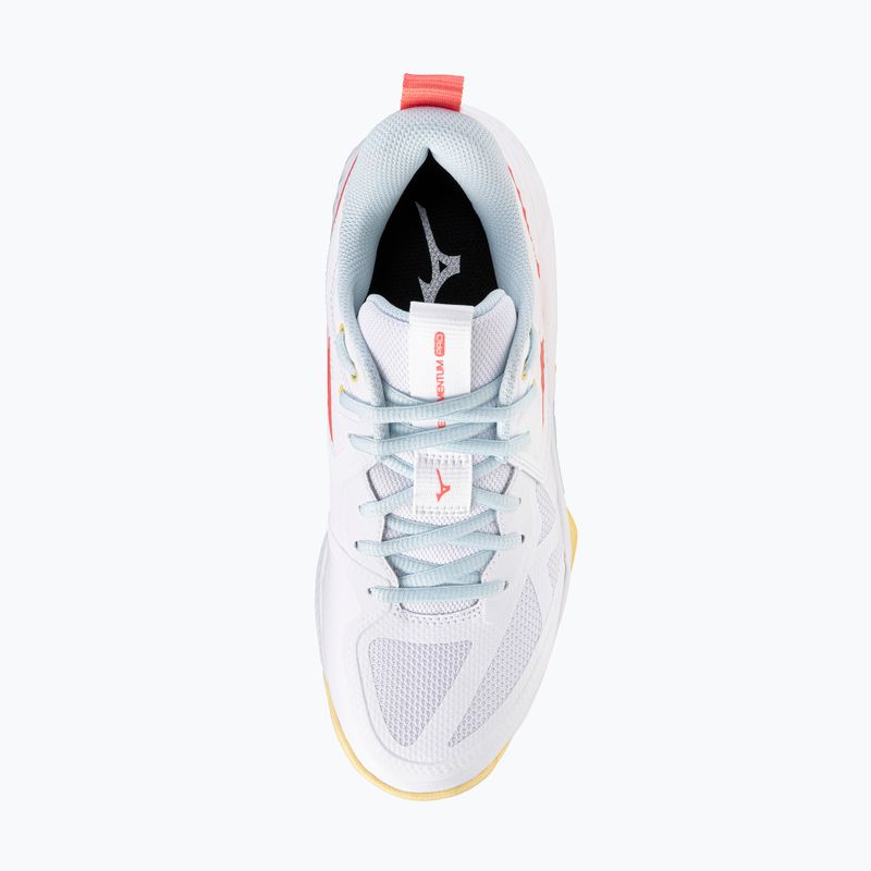Scarpe da pallavolo donna Mizuno Wave Momentum Pro bianco/calipso coral/pale banana 5