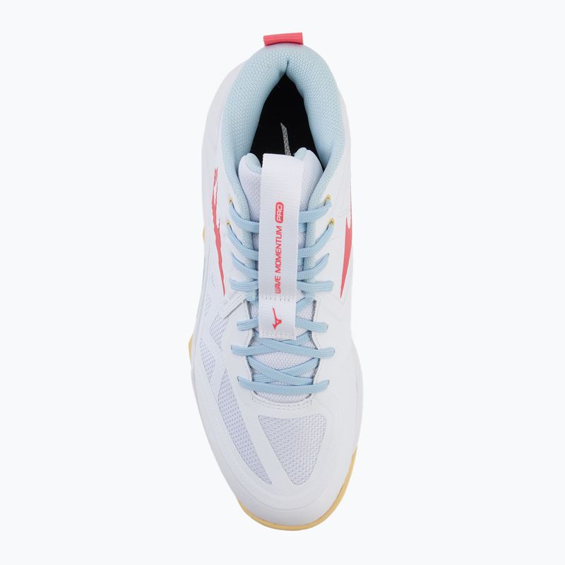 Scarpe da pallavolo donna Mizuno Wave Momentum Pro Mid bianco/calipso coral/pale banana 5
