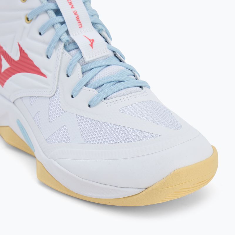 Scarpe da pallavolo donna Mizuno Wave Momentum Pro Mid bianco/calipso coral/pale banana 7