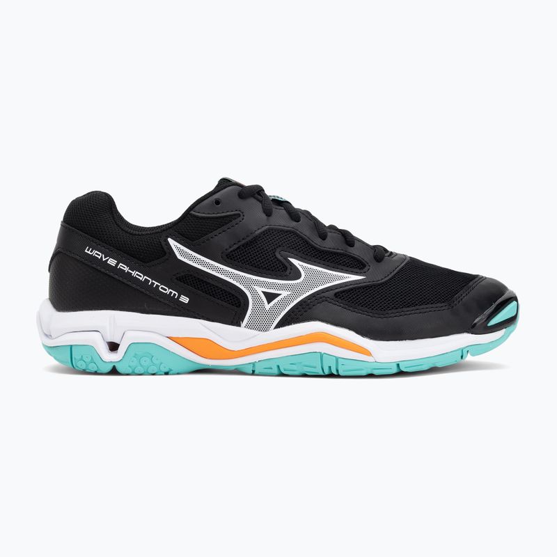 Scarpe da pallamano Mizuno Wave Phantom 3 nero/tangelo/verde ghiaccio 2