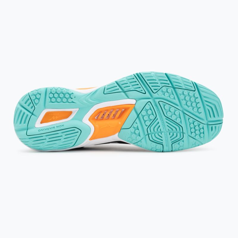 Scarpe da pallamano Mizuno Wave Stealth 6 nero/tangelo/verde ghiaccio 4