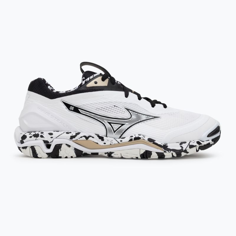 Scarpe da pallamano Mizuno Wave Stealth 6 white/black/ge gold 2