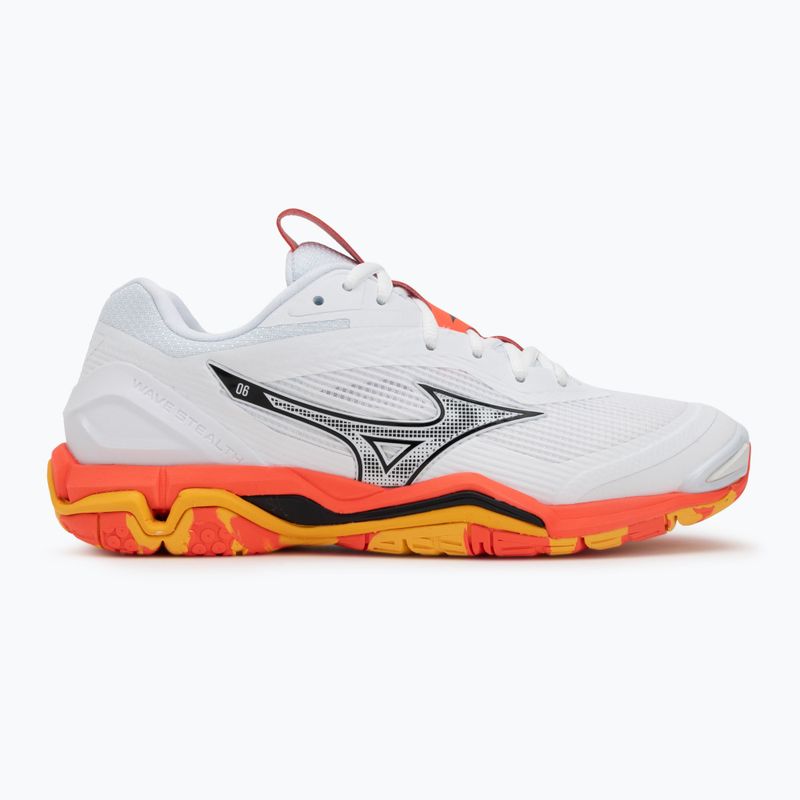 Scarpa da pallamano Mizuno Wave Stealth 6 bianco/fuoco corallo 2/citrus 2
