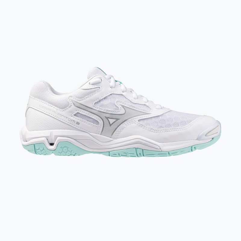 Scarpe da pallamano da donna Mizuno Wave Phantom 3 bianco/blu tinta unita