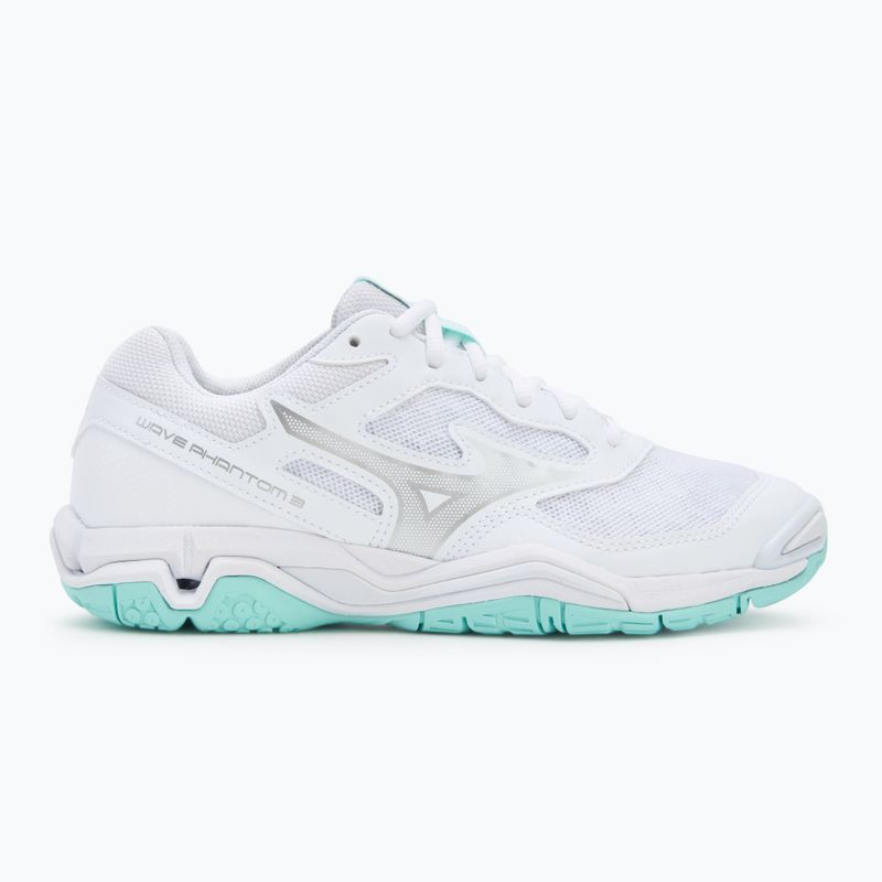 Scarpe da pallamano da donna Mizuno Wave Phantom 3 bianco/blu tinta unita 2