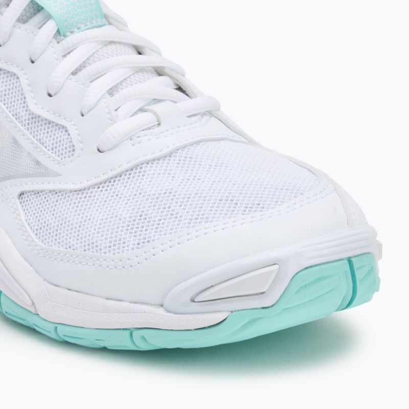 Scarpe da pallamano da donna Mizuno Wave Phantom 3 bianco/blu tinta unita 7