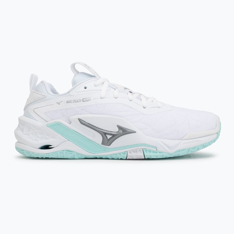 Scarpe da pallamano da donna Mizuno Wave Stealth Neo 2 white/blue tint 2