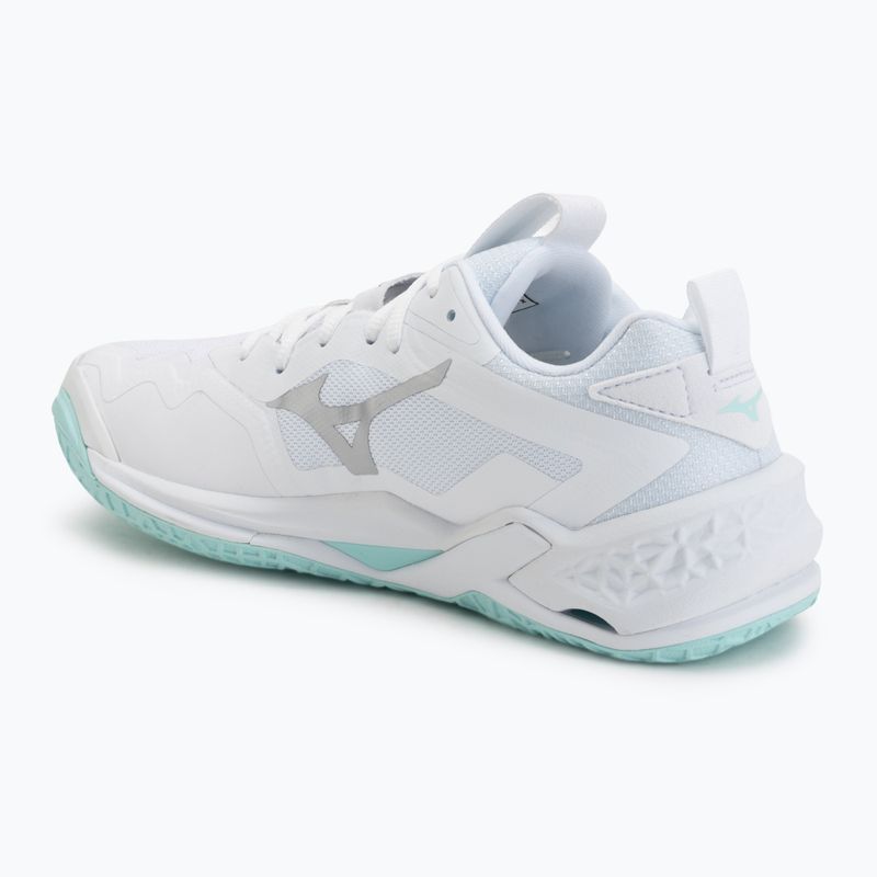 Scarpe da pallamano da donna Mizuno Wave Stealth Neo 2 white/blue tint 3