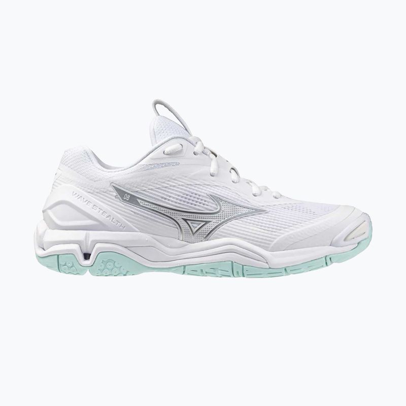 Scarpe da pallamano da donna Mizuno Wave Stealth 6 bianco/blu tinta unita 8