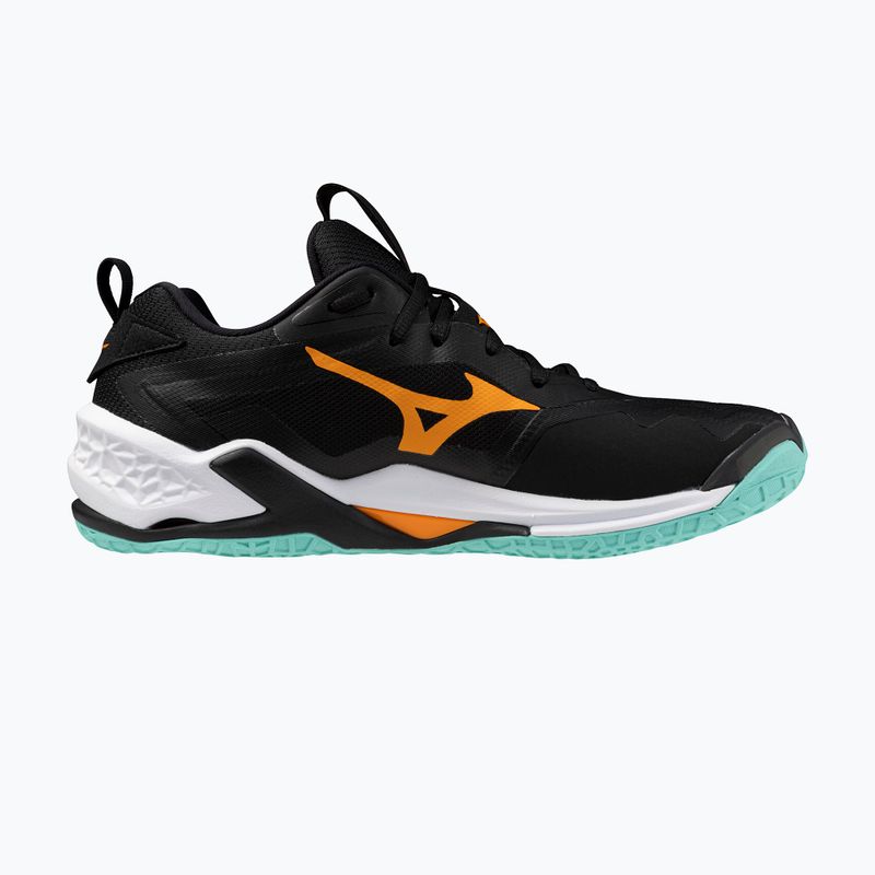 Scarpe da pallamano Mizuno Wave Stealth Neo 2 nero/tangelo/verde ghiaccio 2