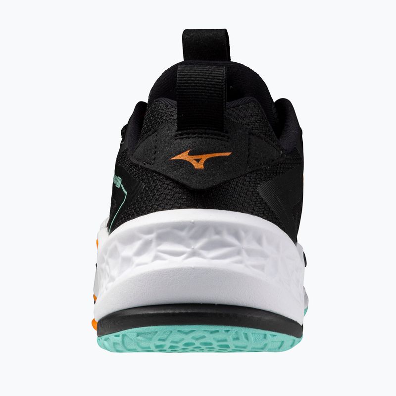 Scarpe da pallamano Mizuno Wave Stealth Neo 2 nero/tangelo/verde ghiaccio 3