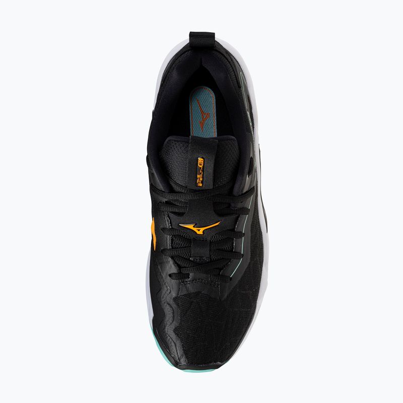 Scarpe da pallamano Mizuno Wave Stealth Neo 2 nero/tangelo/verde ghiaccio 5
