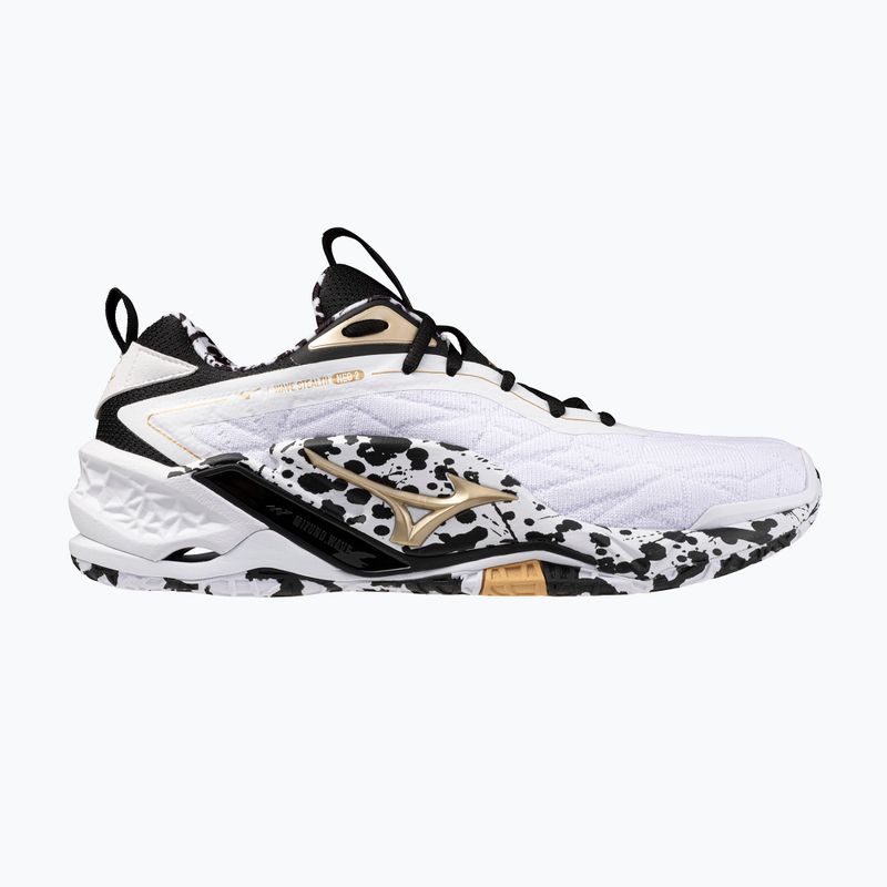 Scarpe da pallamano Mizuno Wave Stealth Neo 2 white/black/gold 8