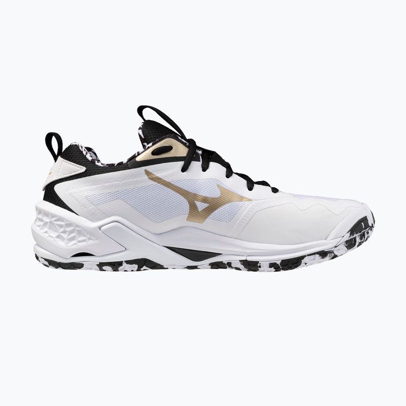 Scarpe da pallamano Mizuno Wave Stealth Neo 2 white/black/gold 9