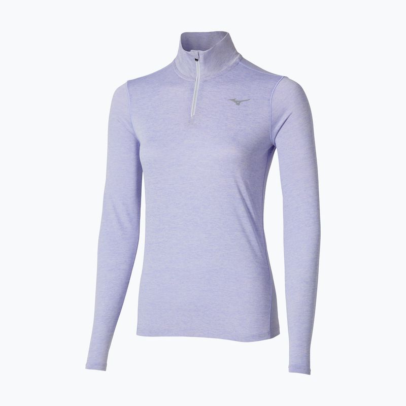 Felpa running donna Mizuno Core Impulse Half Zip Tee blu islandese